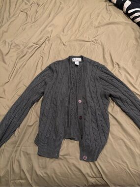 Ralph Lauren Dark Gray Cable-Knit Men's Cardigan